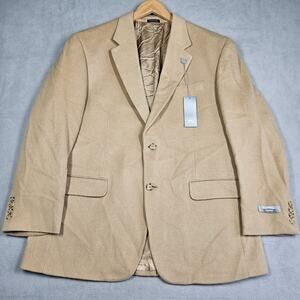 Vintage Stafford Camel Hair Blazer Mens Size 44R Classic Fit Jacket Old Money